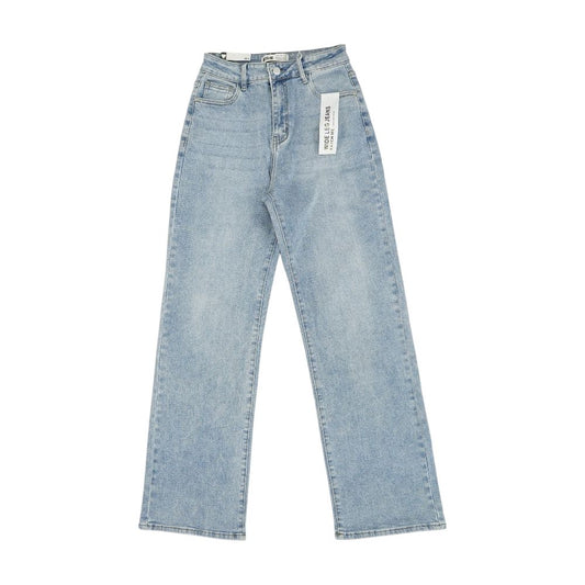 Blue High Rise Wide Leg Jeans