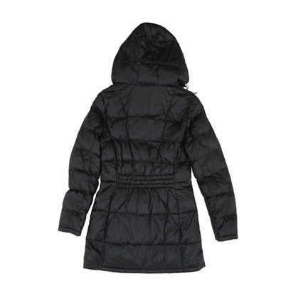 Black Solid Puffer Coat