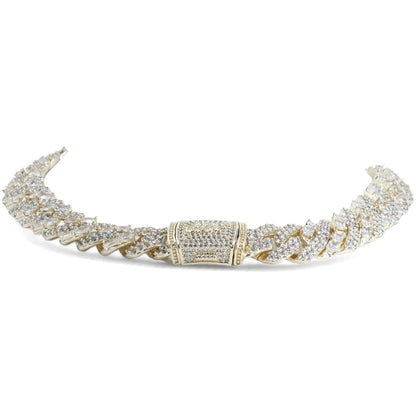 Gold Plated Cuban Link Cubic Zirconia Pendant Necklace