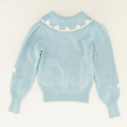 Union Collared Pullover Sweater in Cornflower Blue