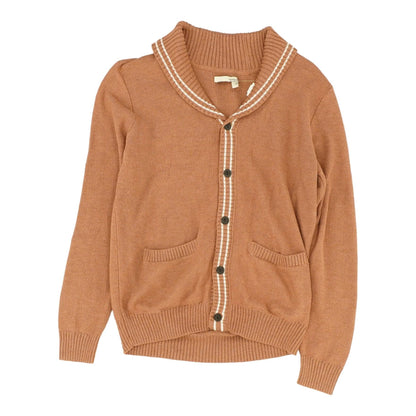 Brown Solid Cardigan Sweater