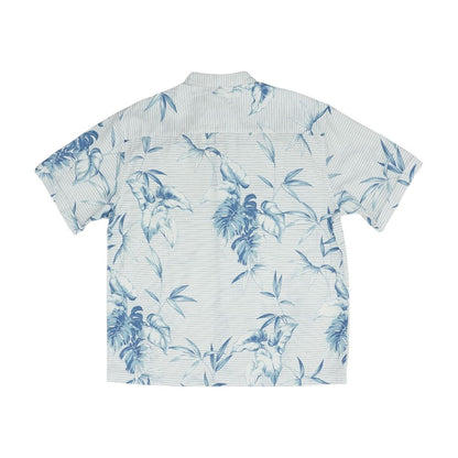 Blue Floral Short Sleeve Button Down