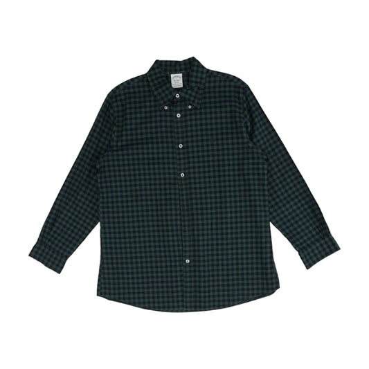 Green Check Flannel Button Down