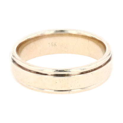 14K White Gold Plain Grooved Band