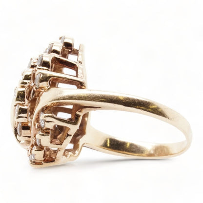 14K Gold Diamond Waterfall Cocktail Ring