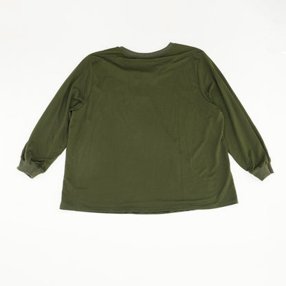 Green Solid V-Neck Sweater