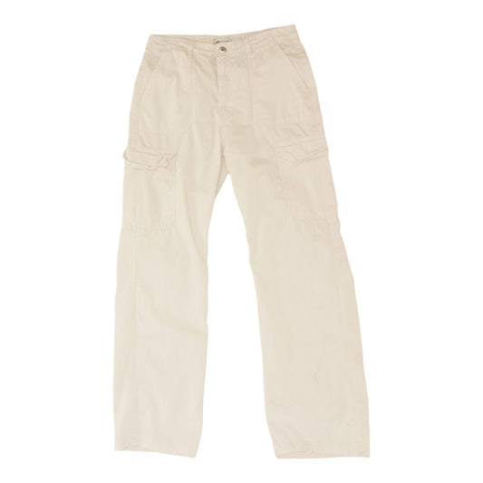 White Solid Cargo Pants