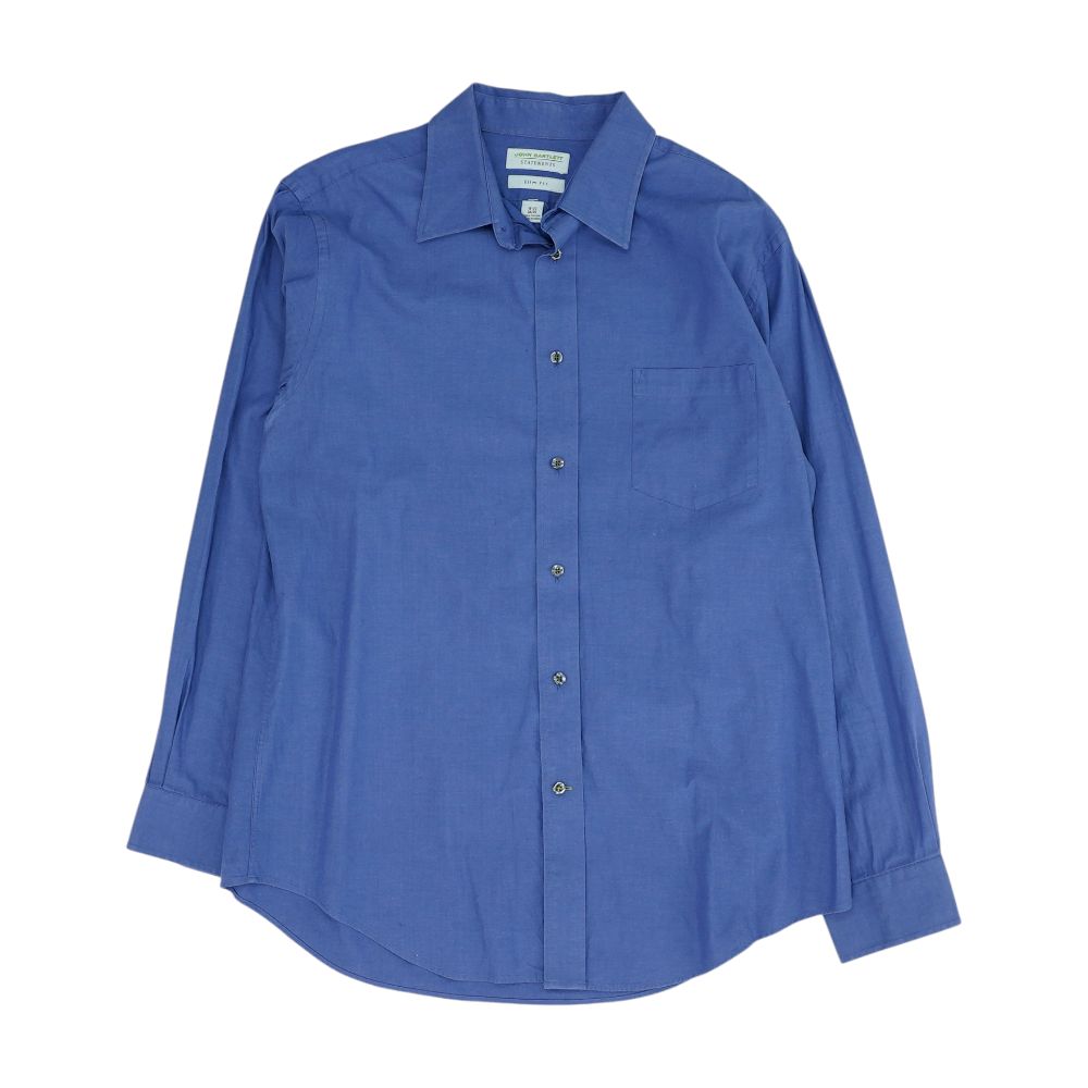 Blue Solid Long Sleeve Button Down – Unclaimed Baggage