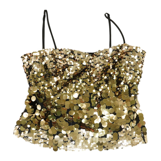 Gold Solid Cropped Tank