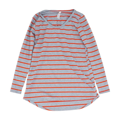 Gray Striped Crewneck T-Shirt