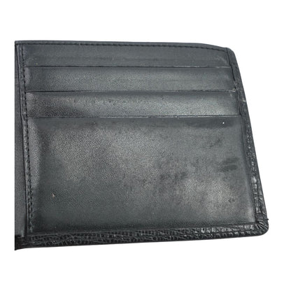 Black Lizard Skin Bifold Leather Wallet