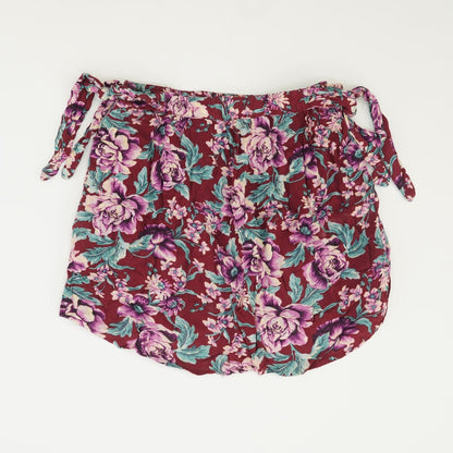 Maroon Floral Mini Skirt