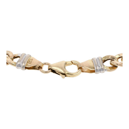 14K Two Tone Gold Curb Link Bracelet