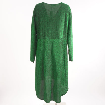 Green Solid Midi Dress