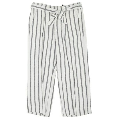 White Striped Capri Pants