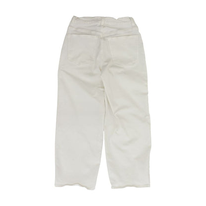 White Petite Cropped Wide Leg Jeans