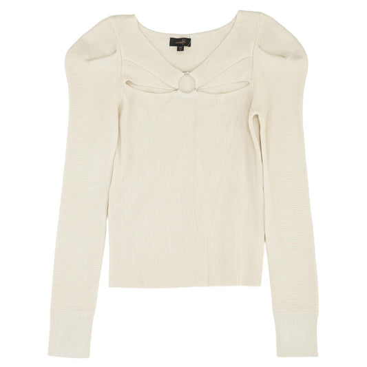 Beige Solid Pullover Sweater
