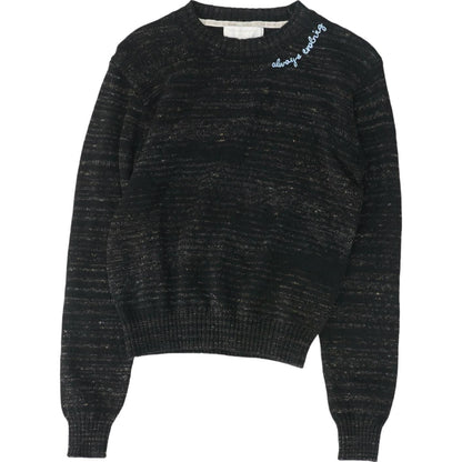 Black Striped Always Evolving Classic Crewneck Sweater