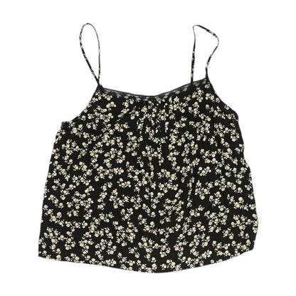 Black Floral Tank Knit Top