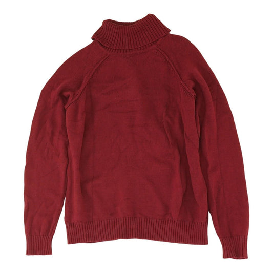 Maroon Solid Turtleneck Sweater