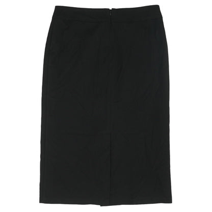 Black Solid Midi Skirt