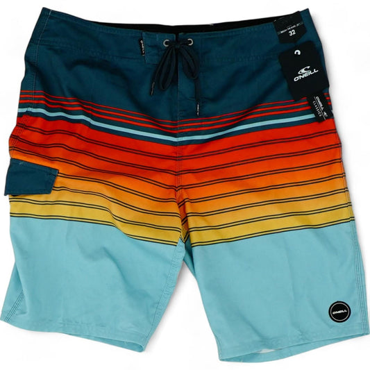 Blue Striped Swim Shorts