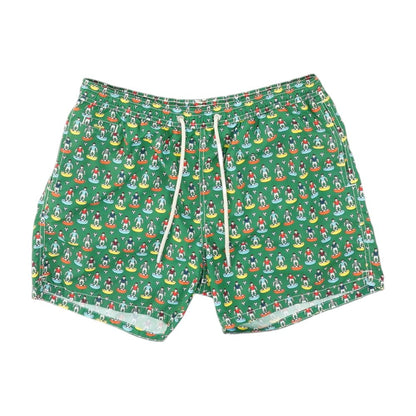 Green Graphic Swim Shorts
