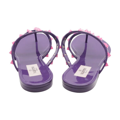 Purple And Pink Rockstud Flat Rubber Sandal