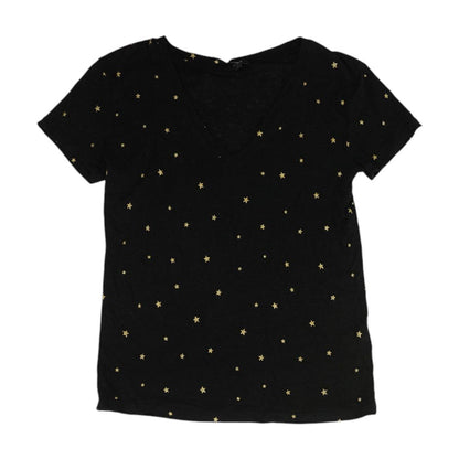 Black Graphic V Neck T-Shirt