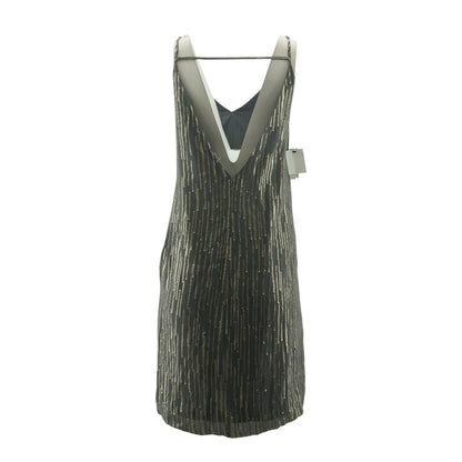 Gray Striped Midi Dress