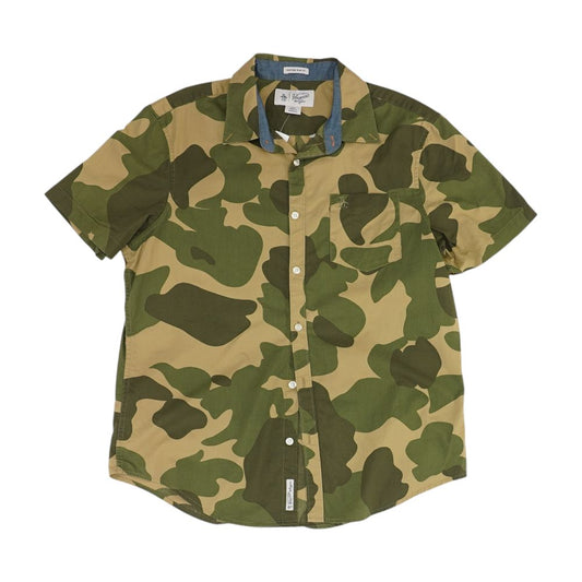 Green Camo Short Sleeve Button Down