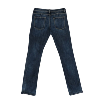 Blue Mid Rise Straight Leg Jeans