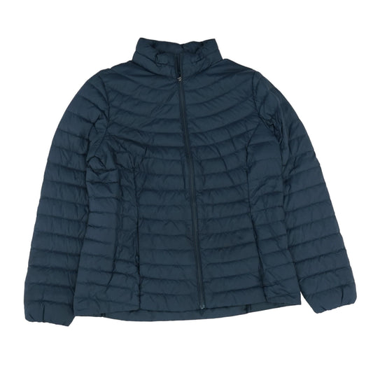 Blue Solid Puffer Jacket