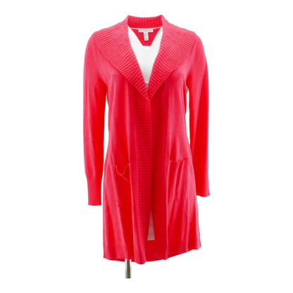 Coral Solid Cardigan Sweater