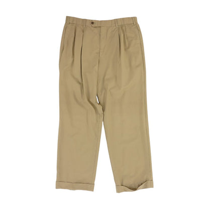 Khaki Solid Dress Pants