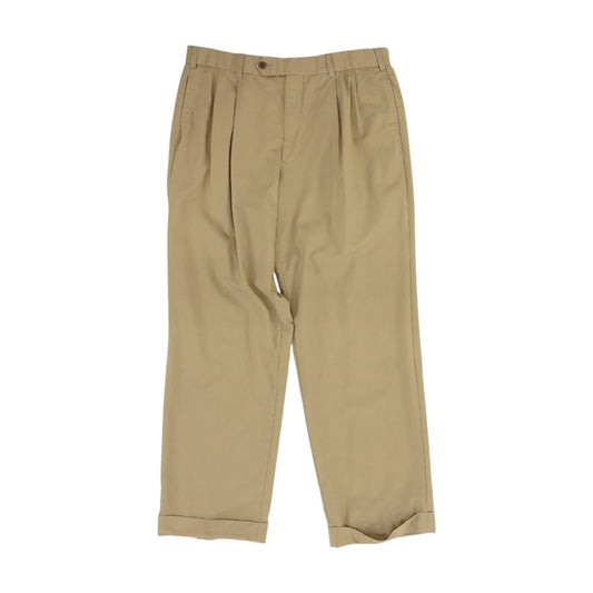 Khaki Solid Dress Pants