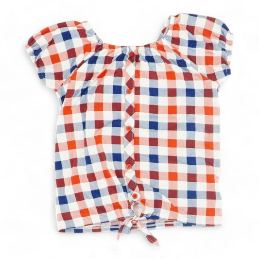 Red Check Short Sleeve Blouse