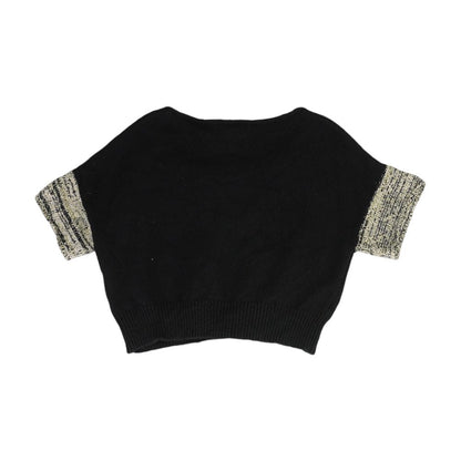 Black Color Block Pullover Sweater