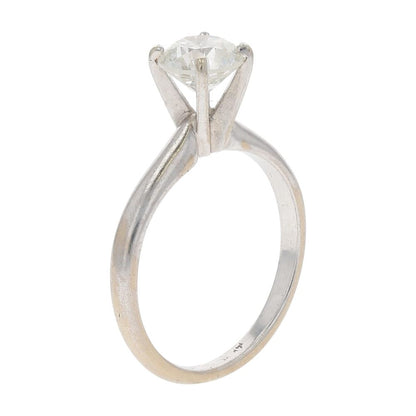 .75 Ct 14K White Gold 4 Prong Setting With Round Diamond Engagement Ring