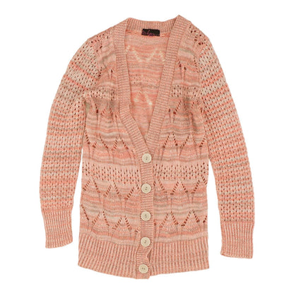 Pink Striped Cardigan Sweater
