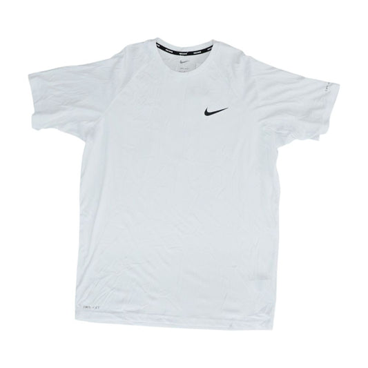 White Solid Swim Top