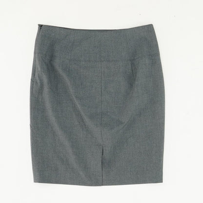 Charcoal Solid Midi Skirt