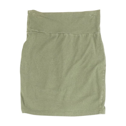 Green Solid Mini Skirt