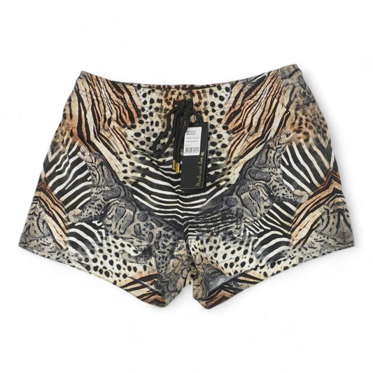 Brown Animal Print Swim Shorts