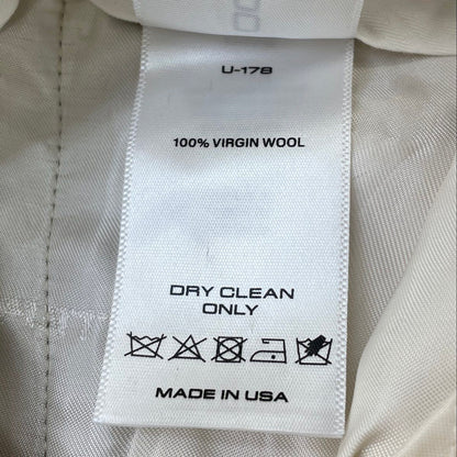 Brown Front Slit Wool Pant