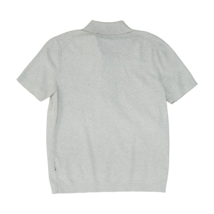 Gray Striped Short Sleeve Polo