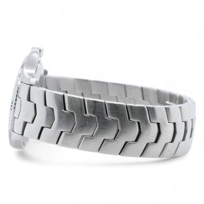 Men's Silver Tone With Blue Dial Rotating Bezel Stainless Steel Watch