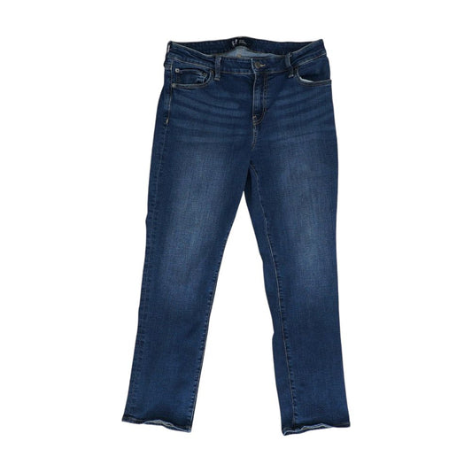 Blue High Rise Straight Leg Jeans