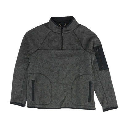 Gray Solid 1/4 Zip Pullover