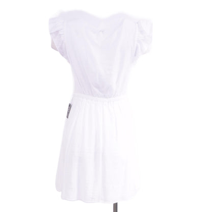 White Solid Mini Dress